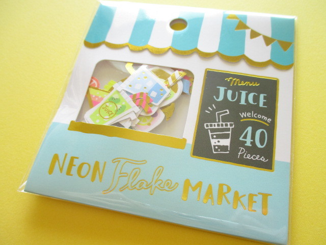 Photo1: Kawaii Cute Sticker Neon Flake Market Mind Wave *Juice Shop (79462)