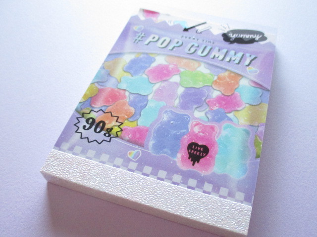 Photo1: Kawaii Cute Die-Cut Mini Memo Pad Crux *Pop Gummy (09151) 