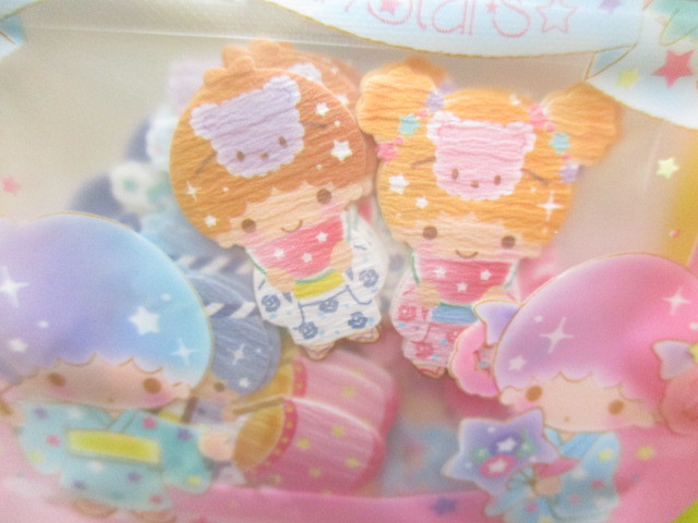 Photo: Kawaii Cute 和風 Summer Sticker Flakes Sack Sanrio Original *Little Twin Stars (32549-0)
