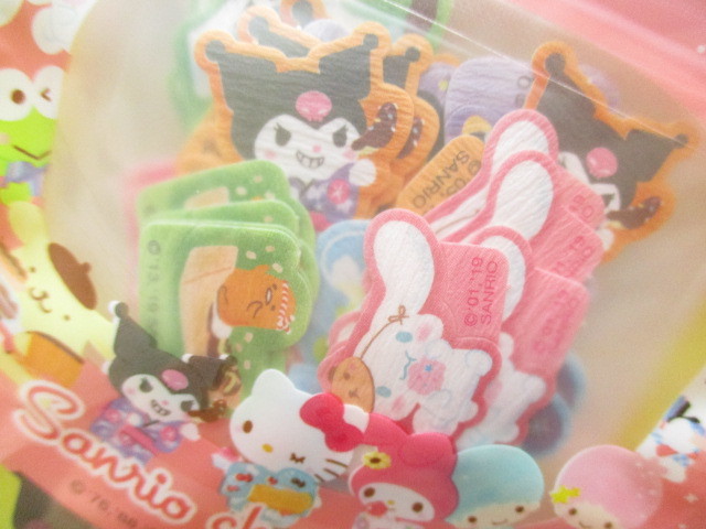 Photo: Kawaii Cute 和風 Summer Sticker Flakes Sack Sanrio Original *Sanrio Characters (32557-1)