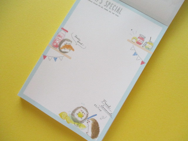 Photo: Petit Friends Marche Stationery Medium Memo Pad Q-LiA *はりねずみ Hedgehog (34759)