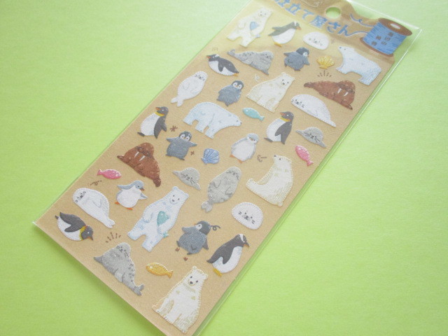 Photo1: Kawaii Cute ちいさな仕立て屋さん Stickers Sheet Mind Wave *海辺の動物 (79759)