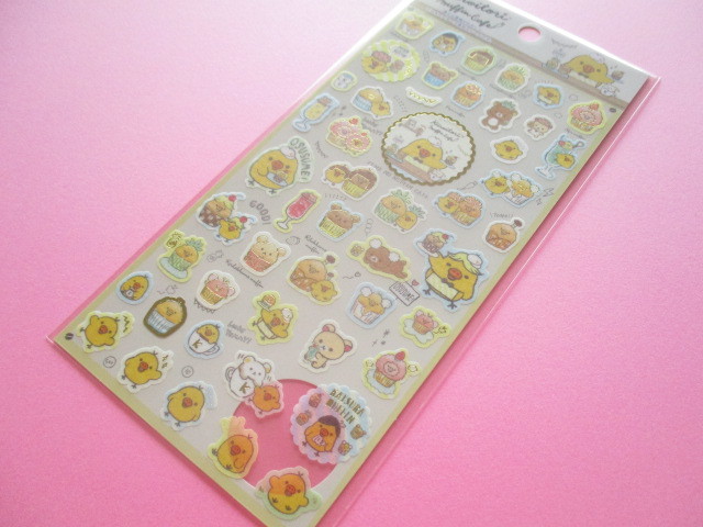 Photo1: Kawaii Cute Sticker Sheet Rilakkuma San-x *Kiiroitori Muffin Cafe (SE38502)
