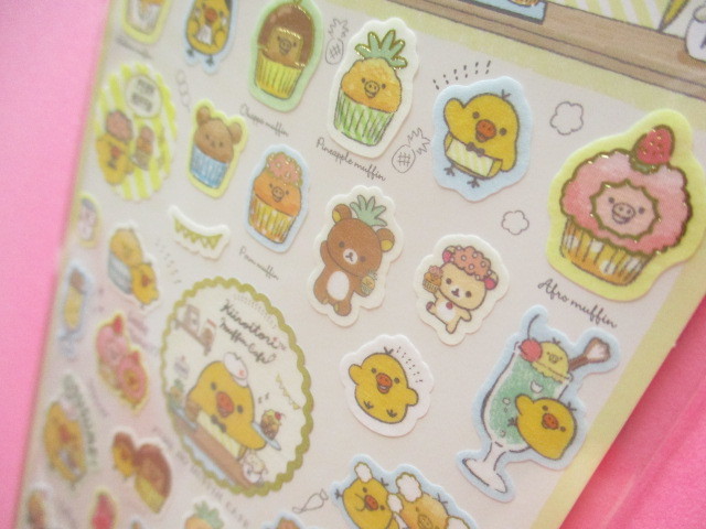 Photo: Kawaii Cute Sticker Sheet Rilakkuma San-x *Kiiroitori Muffin Cafe (SE38502)