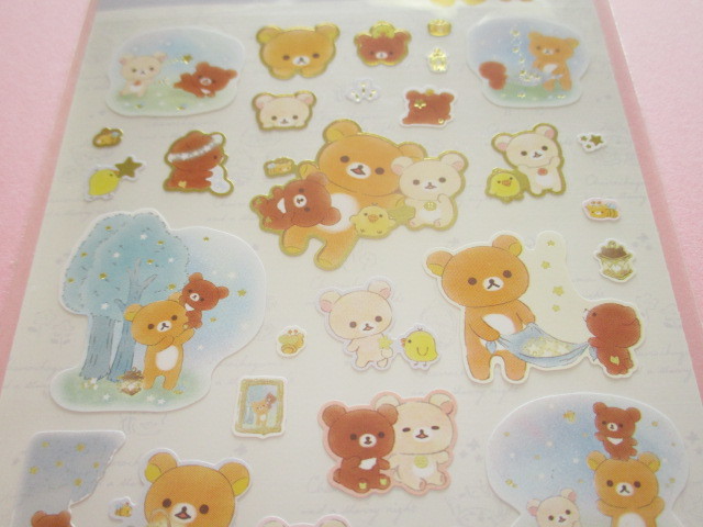 Photo: Kawaii Cute Sticker Sheet Rilakkuma San-x *Chairoikoguma and Starry Night (SE38702)