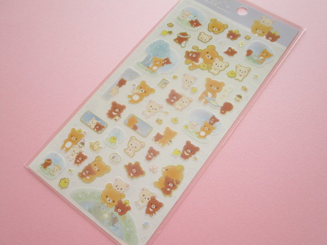 Kawaii Cute Sticker Sheet Rilakkuma San-x *Chairoikoguma and Starry Night  (SE38702) - Kawaii Shop Japan