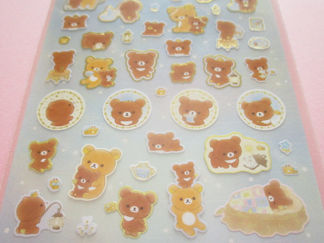 Photo: Kawaii Cute Sticker Sheet Rilakkuma San-x *Chairoikoguma and Starry Night (SE38701)