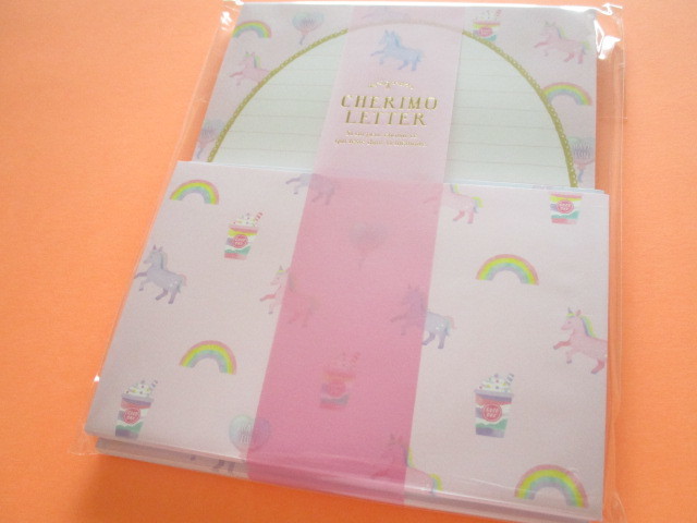 Photo1: Kawaii Cute Cherimo  Letter Set Q-LiA *Unicorn (40046)