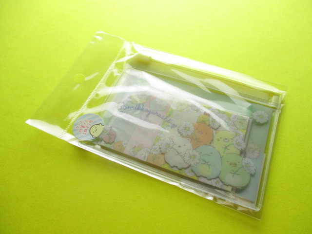 Photo1: Kawaii Cute Mini Sticky Memo Pad with Clear Case Set San-x *Sumikkogurashi (MW54101)
