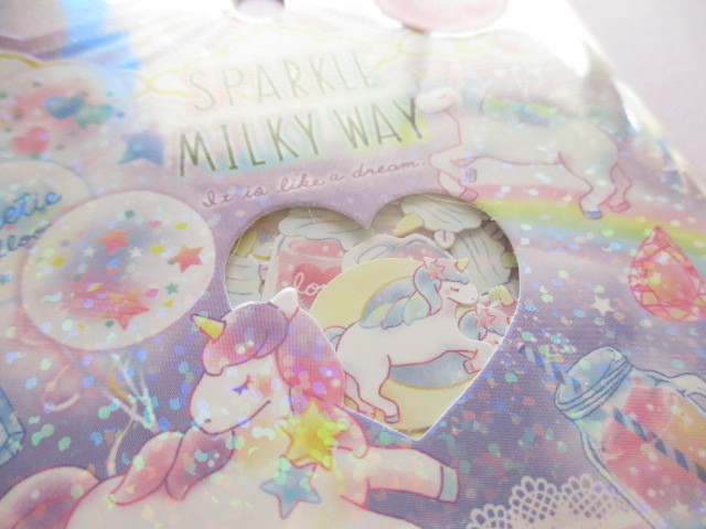 Photo: Kawaii Cute Sticker Flakes Sack Crux *Sparkle Milky Way (73005)