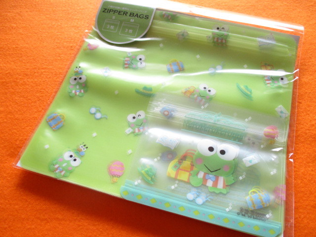 Photo1: ６pcs Kawaii Cute Zipper Bags Set Sanrio Original *Kerokerokeroppi (25464-9)