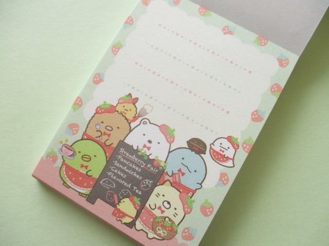 Photo: Kawaii Cute Mini Memo Pad Sumikkogurashi San-x *Strawberry Fair (MW58601-1)
