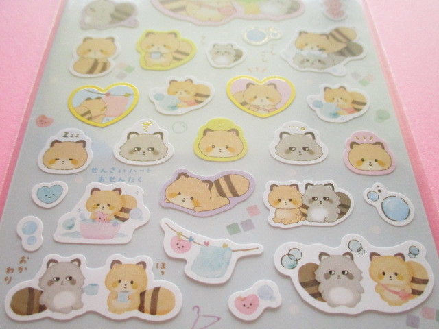 Photo: Kawaii Cute Sticker Sheet Kokoroaraiguma San-x *ココロもすっきりおせんたく (SE46801)