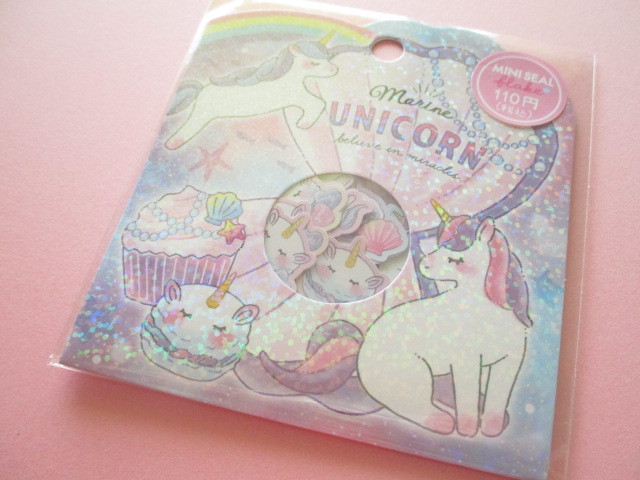 Photo1: Kawaii Cute Sticker Flakes Sack Crux *Manine Unicorn (73060)