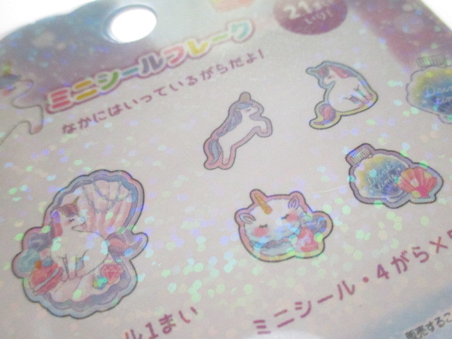 Photo: Kawaii Cute Sticker Flakes Sack Crux *Manine Unicorn (73060)