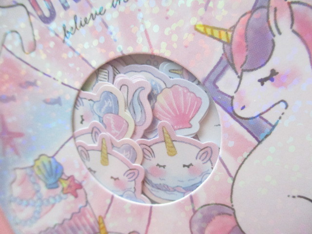 Photo: Kawaii Cute Sticker Flakes Sack Crux *Manine Unicorn (73060)