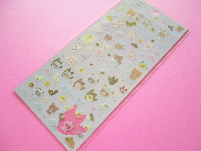 Photo1: Kawaii Cute Sticker Sheet Rilakkuma San-x *Dinosaur Costumes (SE48102)