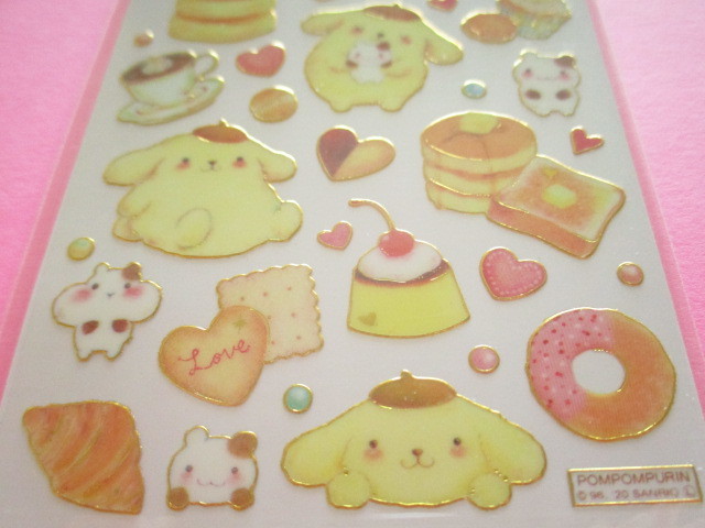 Photo: Kawaii Cute Stickers Sheet  POMPOMPURIN × たけいみき Miki Takei Sanrio *Soufflé (US-15461)