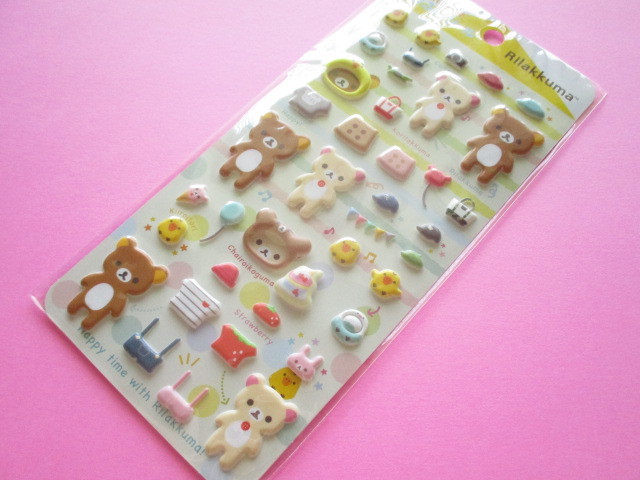 Photo1: Kawaii Cute Funi Funi Stickers Sheet San-x *Rilakkuma (SE48603)