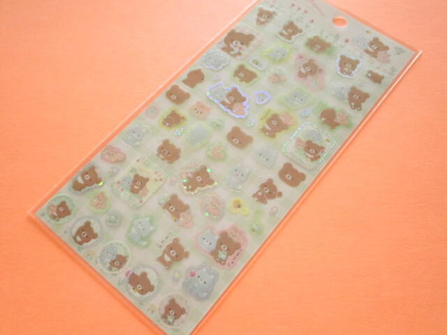 Photo1: Kawaii Cute Sticker Sheet Rilakkuma San-x *Chairoikoguma's Friends (SE49701)