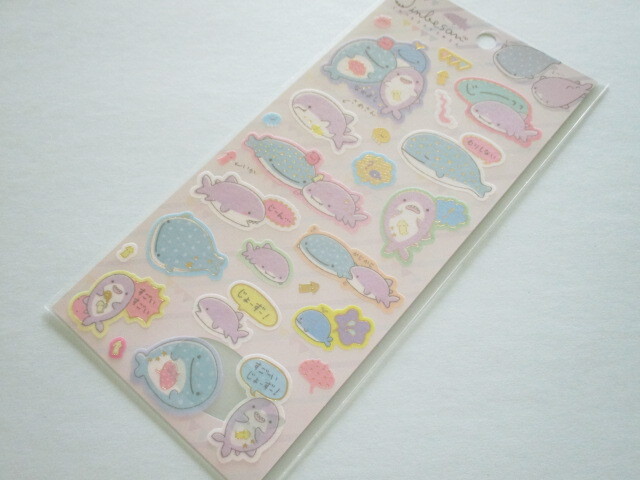 Photo1: Kawaii Cute Stickers Sheet Jinbesan San-x *Jinbesan & Samesan (SE50502)