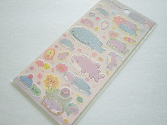 Photo1: Kawaii Cute Stickers Sheet Jinbesan San-x *Jinbesan & Samesan (SE50501)
