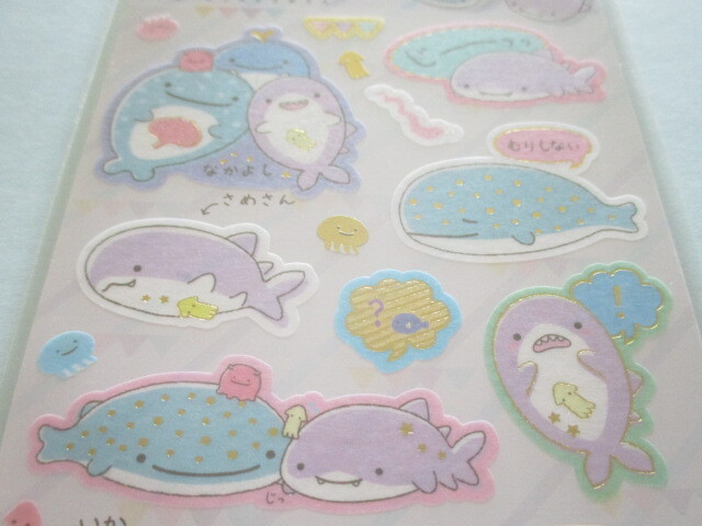 Photo: Kawaii Cute Stickers Sheet Jinbesan San-x *Jinbesan & Samesan (SE50502)