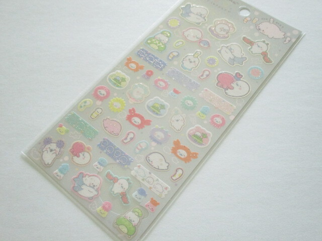 Photo1: Kawaii Cute Stickers Sheet Mamegoma San-x *Feel the Sea at Home (SE50602)