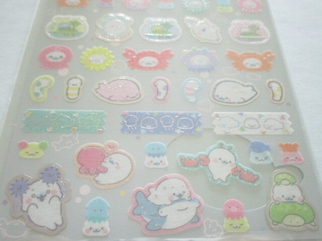 Photo: Kawaii Cute Stickers Sheet Mamegoma San-x *Feel the Sea at Home (SE50602)