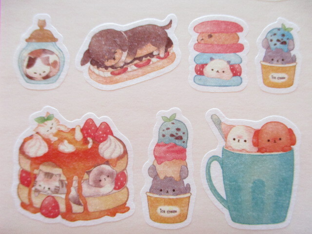 Photo: Kawaii Cute Masking Stick Seals Stickers Set Kyowa *Sweets Animals (62-A39)