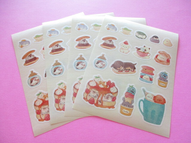 Photo: Kawaii Cute Masking Stick Seals Stickers Set Kyowa *Sweets Animals (62-A39)