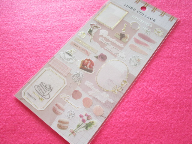 Photo1: Kawaii Cute Libre Collage Stickers Sheet Q-LiA *Pink (80771)