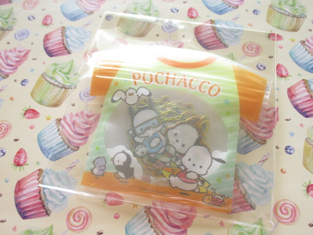 Photo1: Kawaii Cute T-shirt Summer Sticker Flakes Sack Sanrio Original *Pochacco (60781-9)