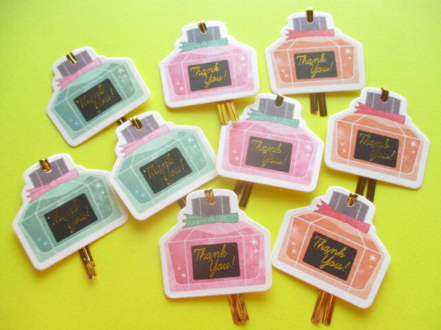 Photo: Paper Tags Set *Perfume Bottle (EE8-4011) "Thank You!"