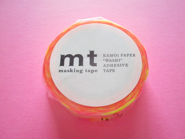 Photo1: Masking Tape Sticker Kamoi *Circle Triangle Square / Neon colors (MT01D297) 