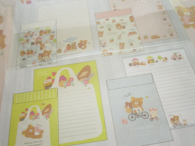 Photo: Kawaii Cute Regular Letter Set Rilakkuma San-x *Rilakkuma Marche (LH73401)