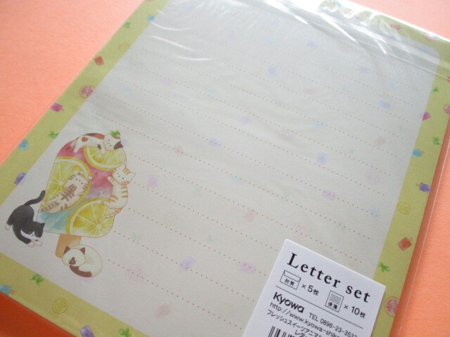 Photo: Kawaii Cute Letter Set Kyowa *Fresh! Sweets Animals (42-098 Yellow)