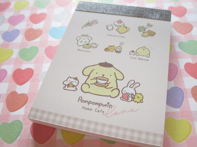 Photo1: Kawaii Cute Mini Memo Pad POMPOMPURIN Sanrio *Cafe (300692) 
