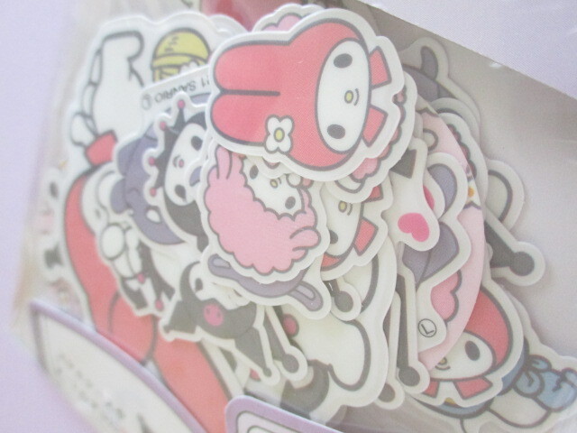 Photo: Kawaii Cute Variation Sticker Flakes Sack Sanrio *My Melody & Kuromi (104081)