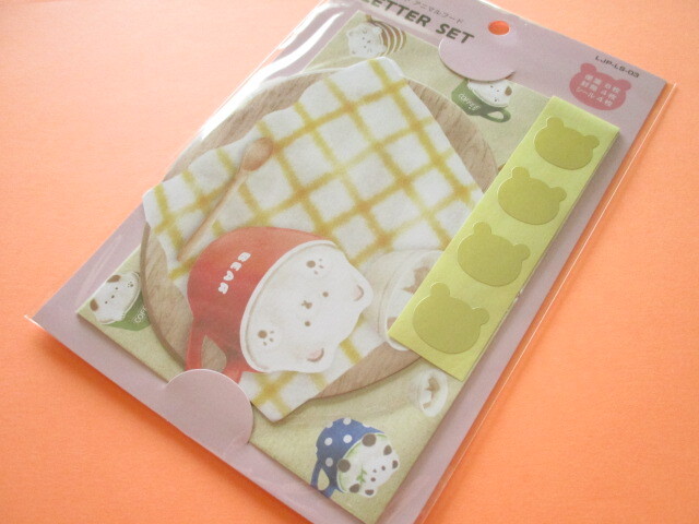 Photo1: Kawaii Cute Mini Letter Set Animal Food Do Best *Polar Bear (LIP-LS-03 p)