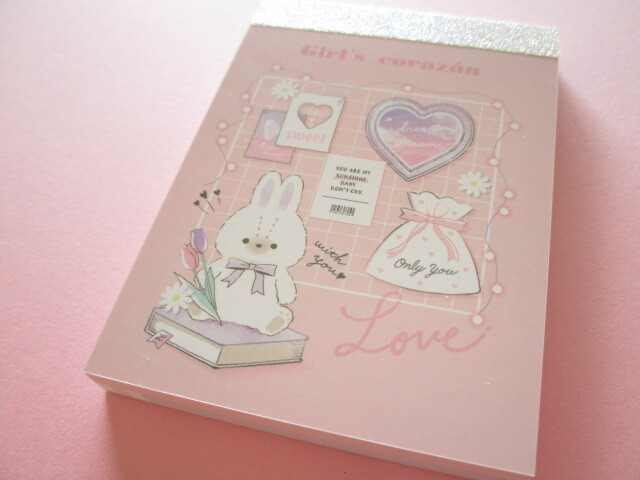 Photo1: Kawaii Cute Mini Memo Pad Q-LiA  *Rabbit Girl’s Corazǒn (64208)