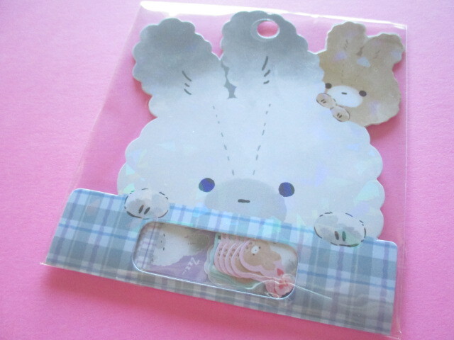 Photo1: Kawaii Cute Sticker Flakes Sack Q-LiA *なにしてるの / うさ (61078)