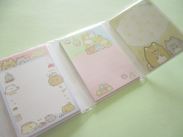 Photo: Kawaii Cute Patapata Mini Memo Pad Set Sumikkogurashi San-x *Playing with a puppy (MH08302)