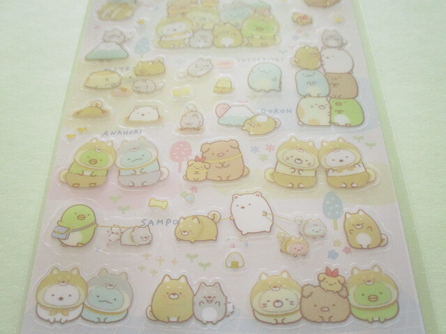 Photo: Kawaii Cute Stickers Sheet Sumikkogurashi San-x *Playing with a puppy (SE52602)