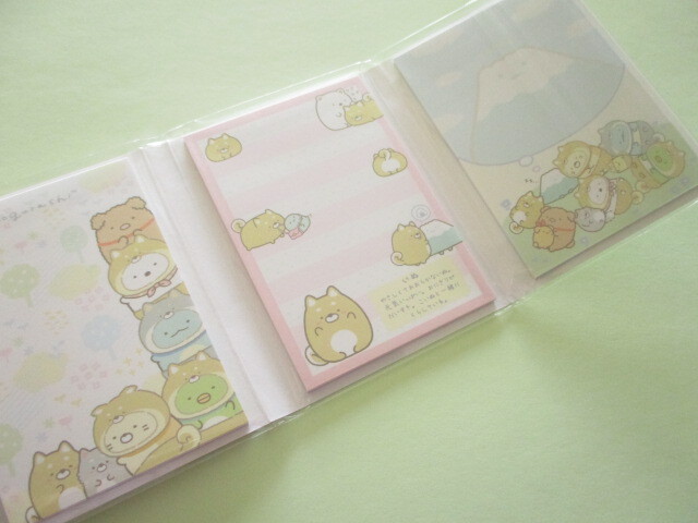 Photo: Kawaii Cute Patapata Mini Memo Pad Set Sumikkogurashi San-x *Playing with a puppy (MH08301)