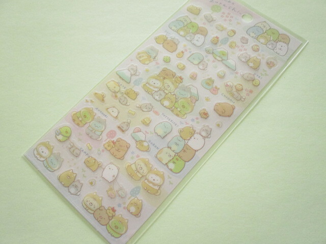 Photo1: Kawaii Cute Stickers Sheet Sumikkogurashi San-x *Playing with a puppy (SE52602)