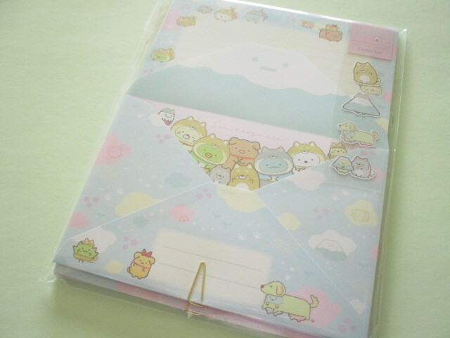 Photo1: Kawaii Cute Regular Letter Set San-x Sumikkogurashi *Playing with a puppy (LH74502)