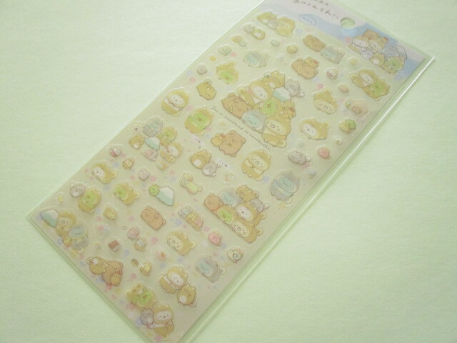 Photo1: Kawaii Cute Stickers Sheet Sumikkogurashi San-x *Playing with a puppy (SE52601)