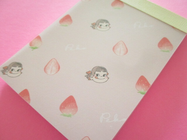 Photo1: Kawaii Cute Mini Memo Pad Peko-chan Kamio Japan *Strawberry (106933) 