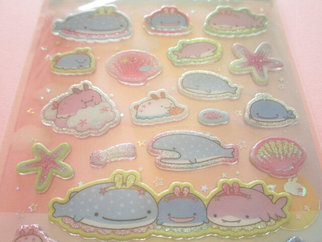 Photo: Kawaii Cute Kirakira Clear Stickers Sheet San-x *Jinbesan (SE53308)